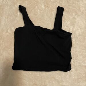 black cropped tank top